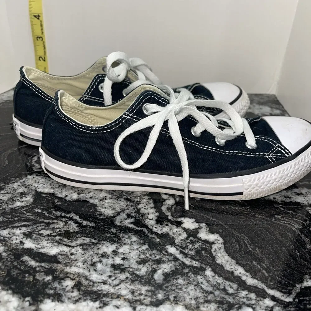 Converse Chuck Taylor All Star Low Top Black Canvas Youth Shoes 3J235 Size 3